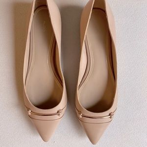 Aldo Nude flats with Gold embellishment